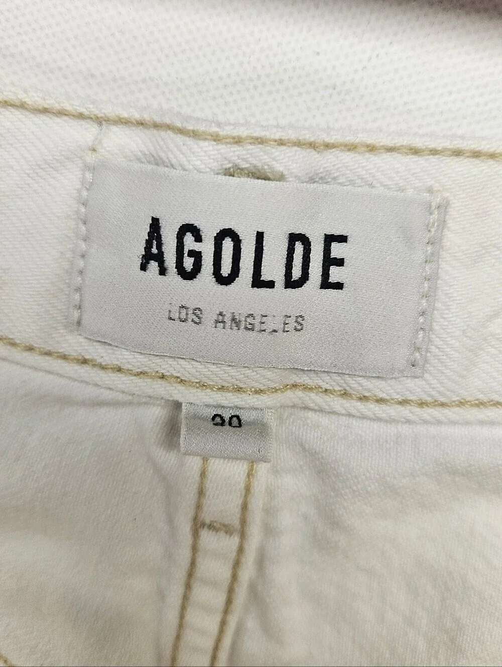 Agolde Jeans Women’s Size 30 Button  Fly Straight High Rise White Denim Jeans